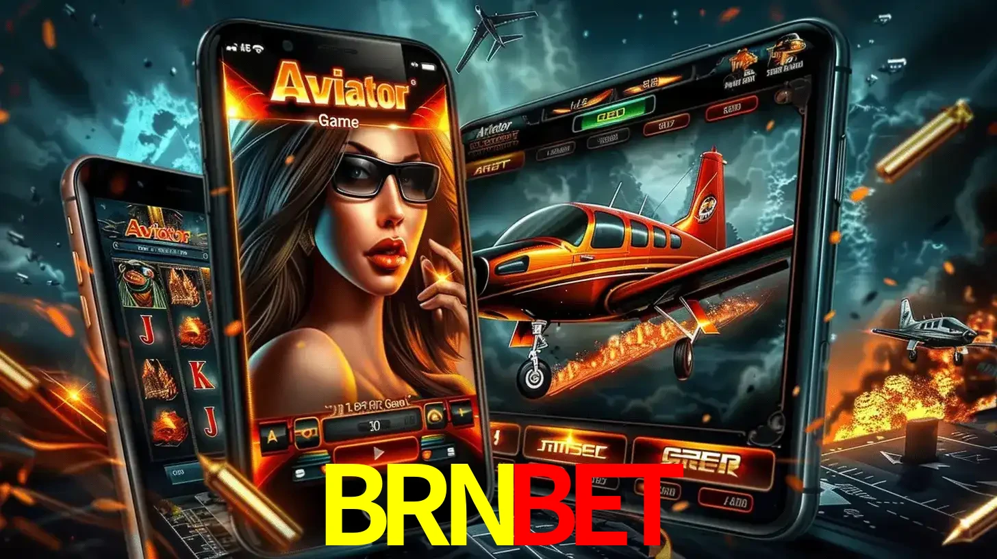 O popular jogo de apostas Aviator exibido em vários celulares e tablets, mostrando a interface emocionante e a ação de voo disponíveis para jogar agora no BRNBET.